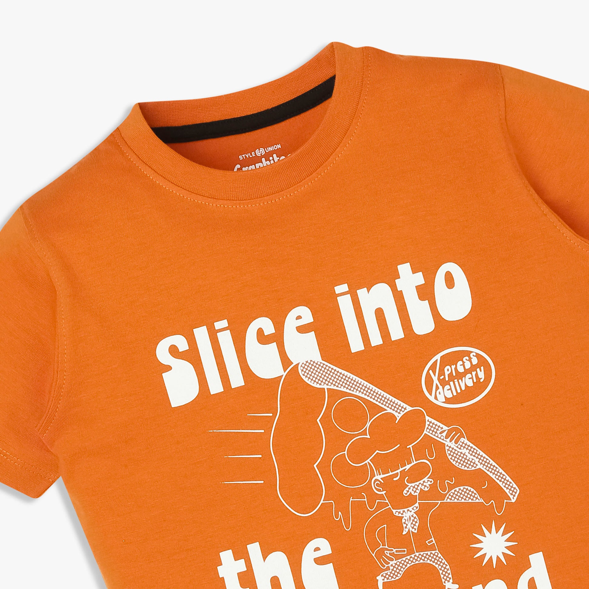 Boys Cotton Crew Neck Graphitee