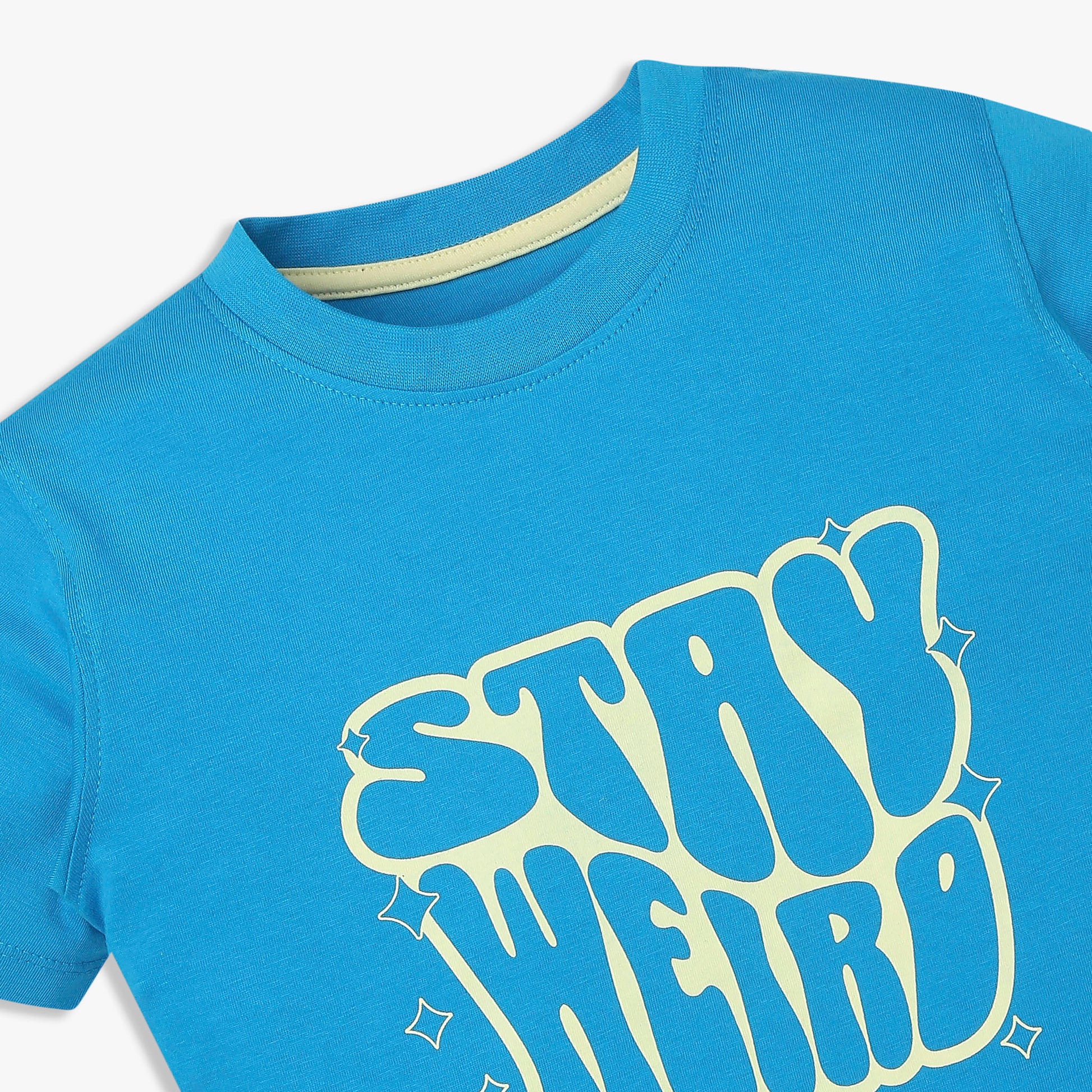 Boys Cotton Crew Neck Graphitee