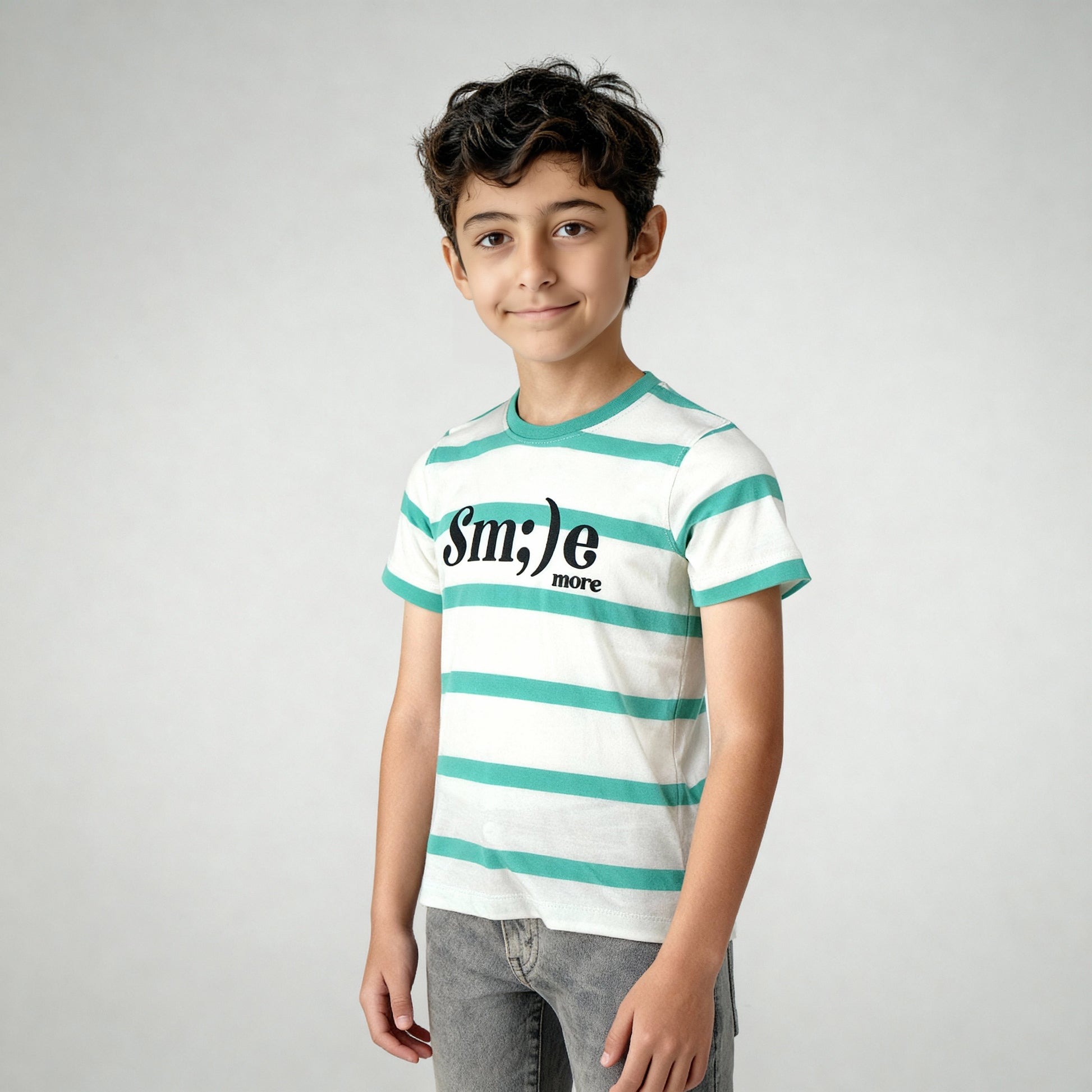 Boys Crew Neck Graphitee