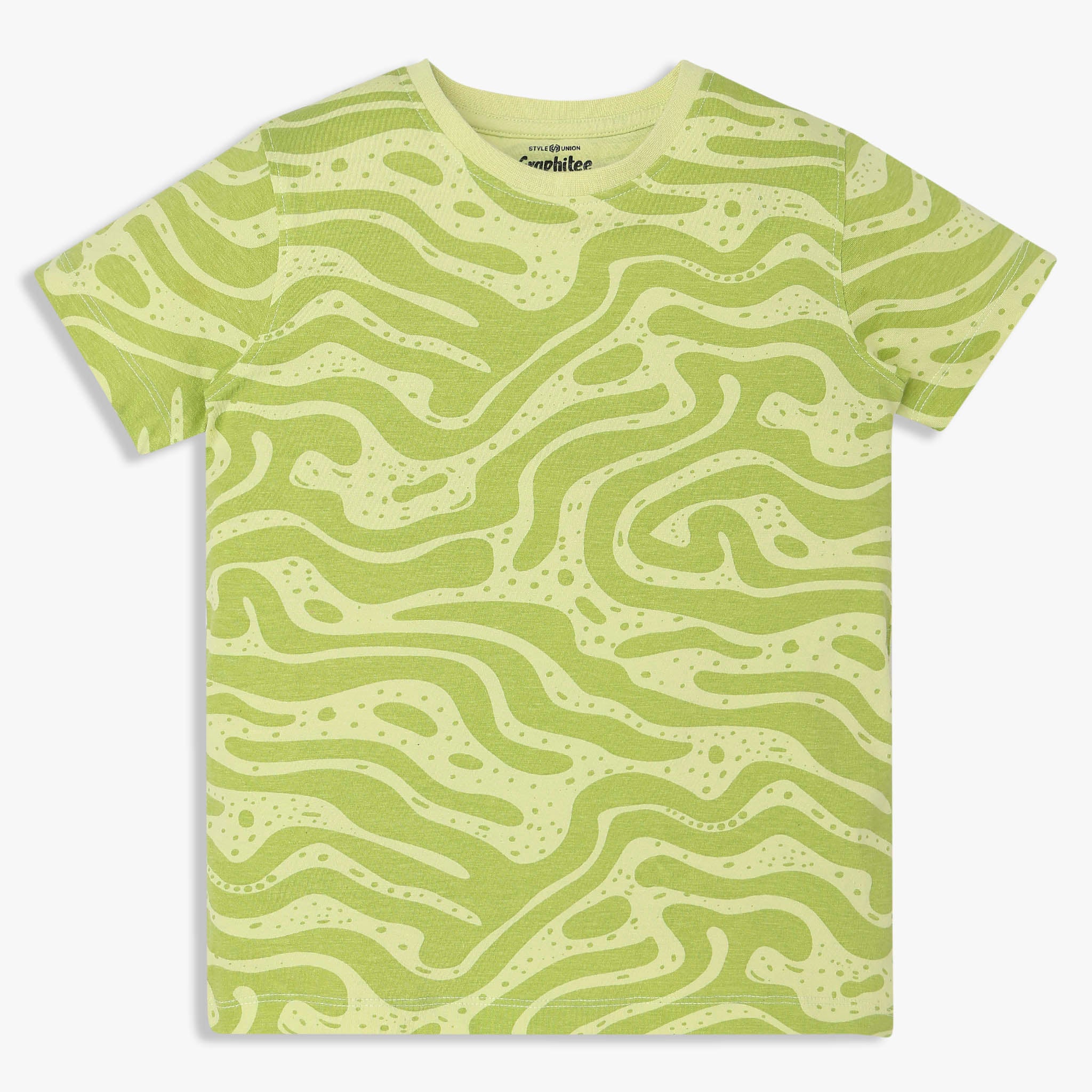 Boys Cotton Crew Neck Graphitee