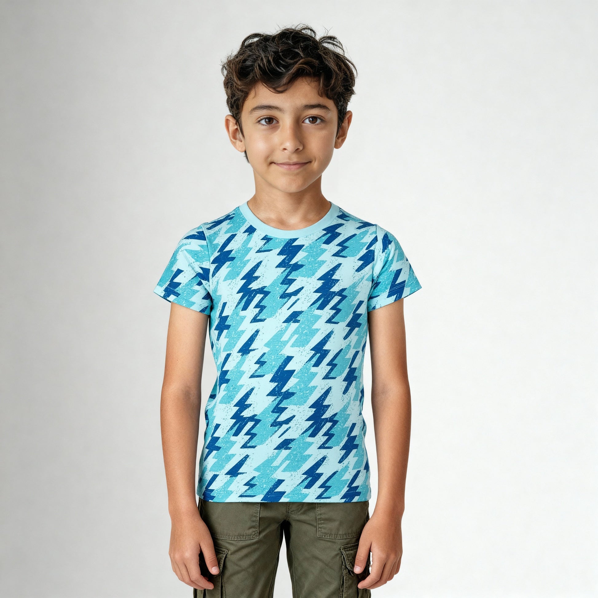 Boys Cotton Crew Neck Graphitee