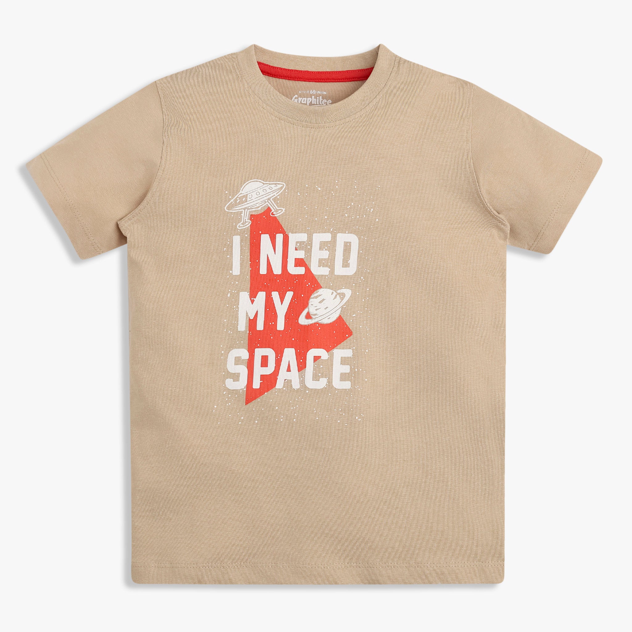 Boys Cotton Crew Neck Graphitee