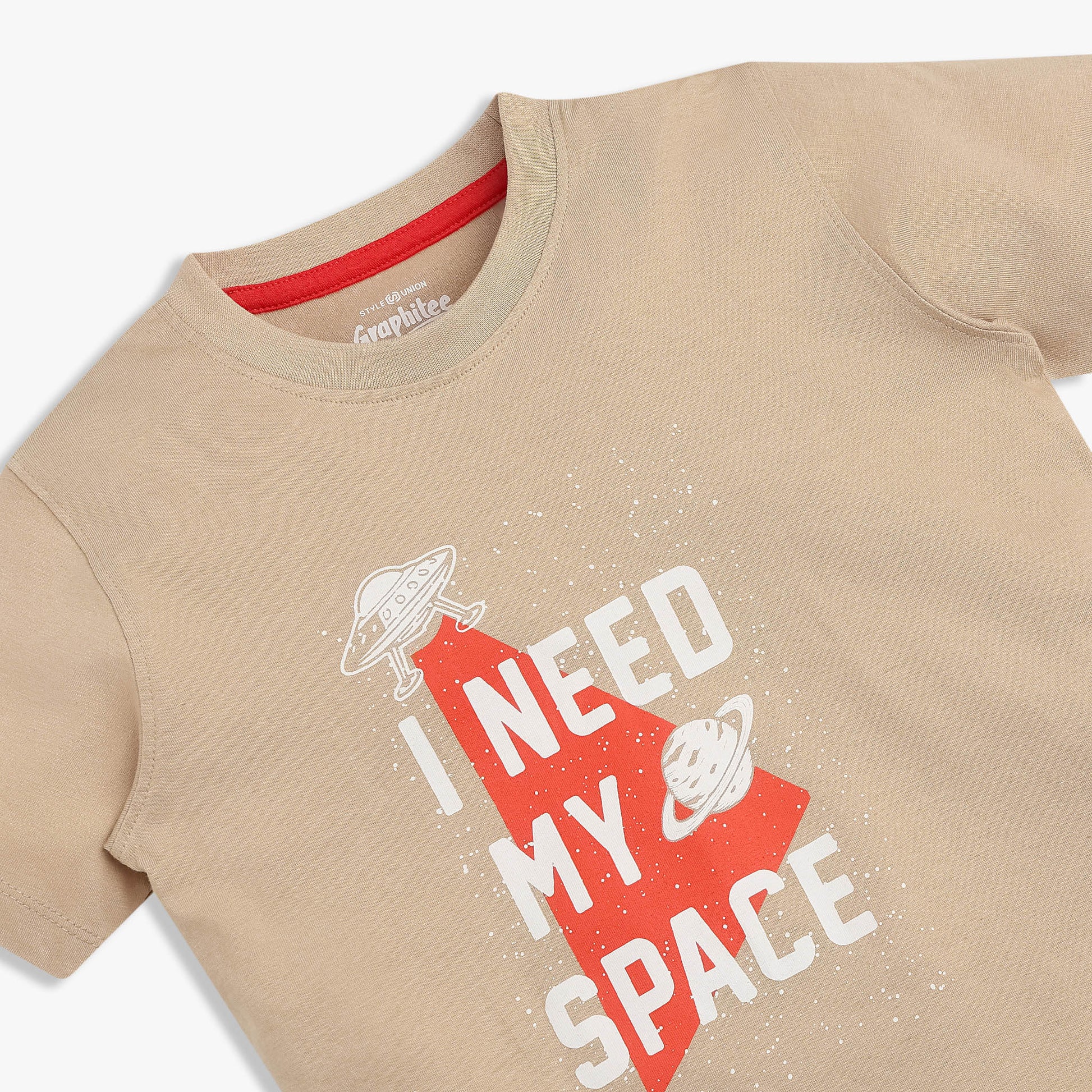 Boys Cotton Crew Neck Graphitee
