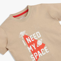 Boys Cotton Crew Neck Graphitee