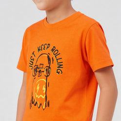 Boys Cotton Crew Neck Graphitee