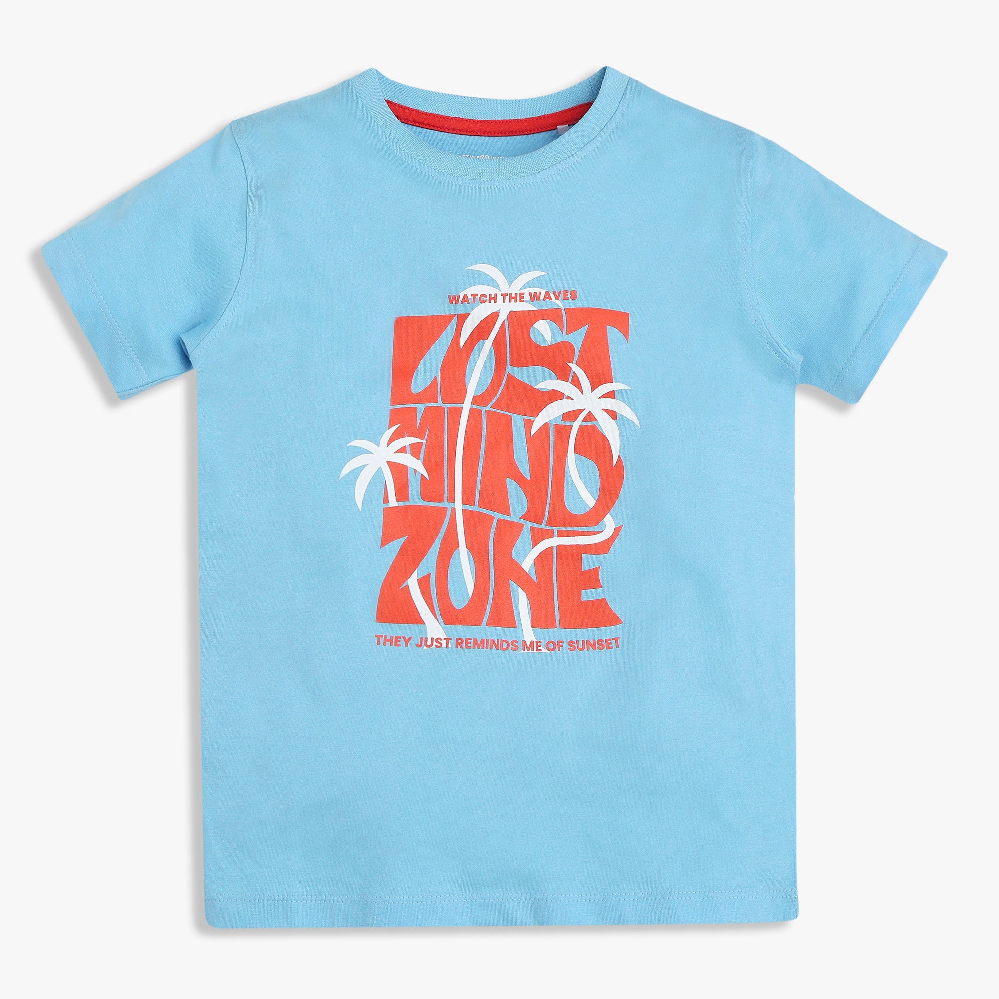 Boys Cotton Crew Neck Graphitee