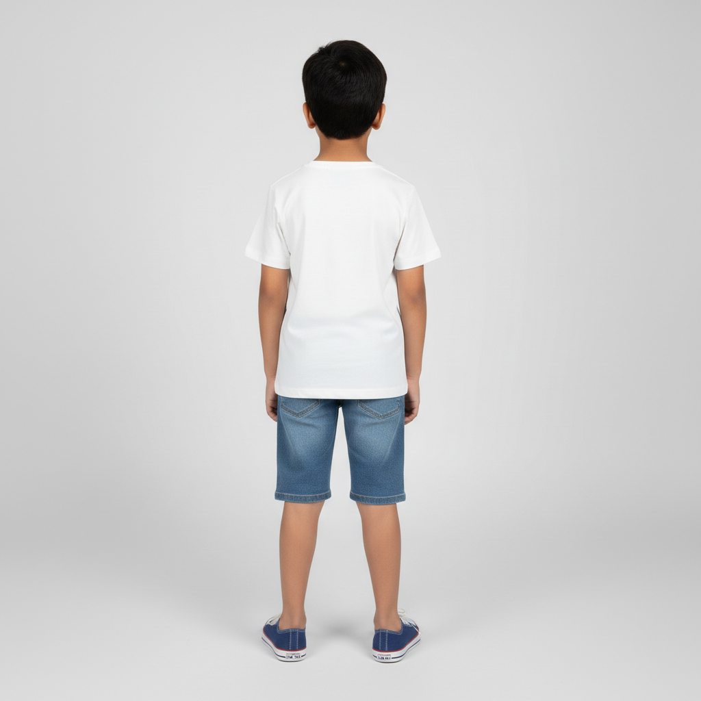 Boys Cotton Crew Neck Graphitee