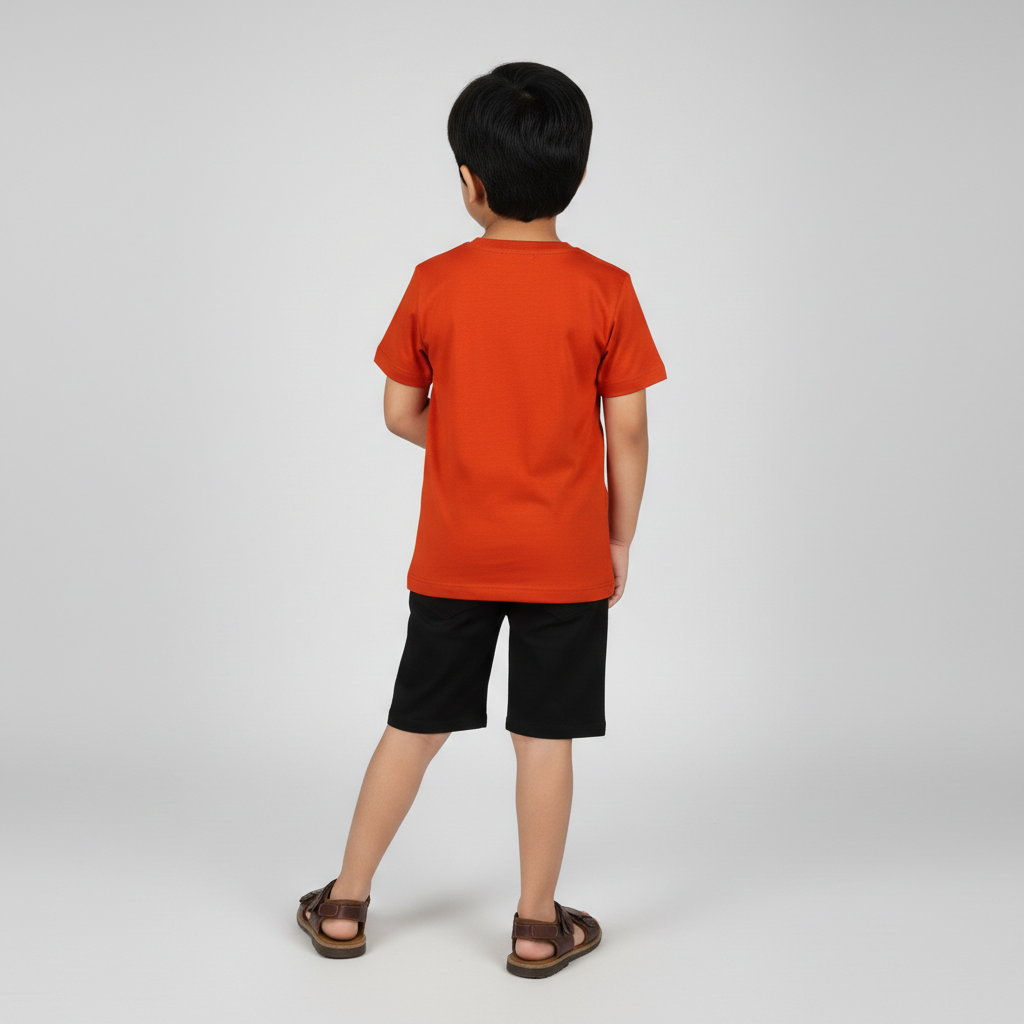 Boys Cotton Crew Neck Graphitee