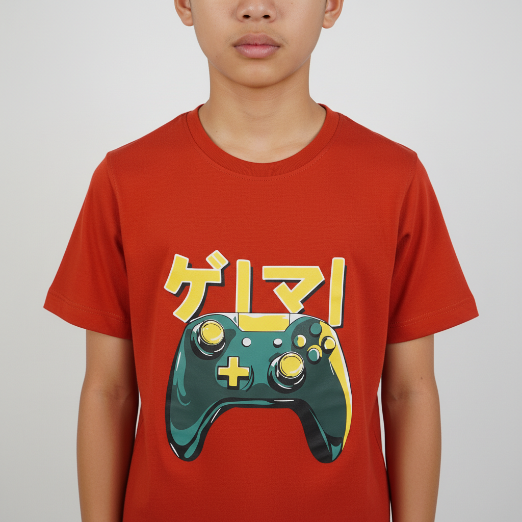 Boys Cotton Crew Neck Graphitee