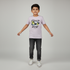 Boys Cotton Crew Neck Graphitee