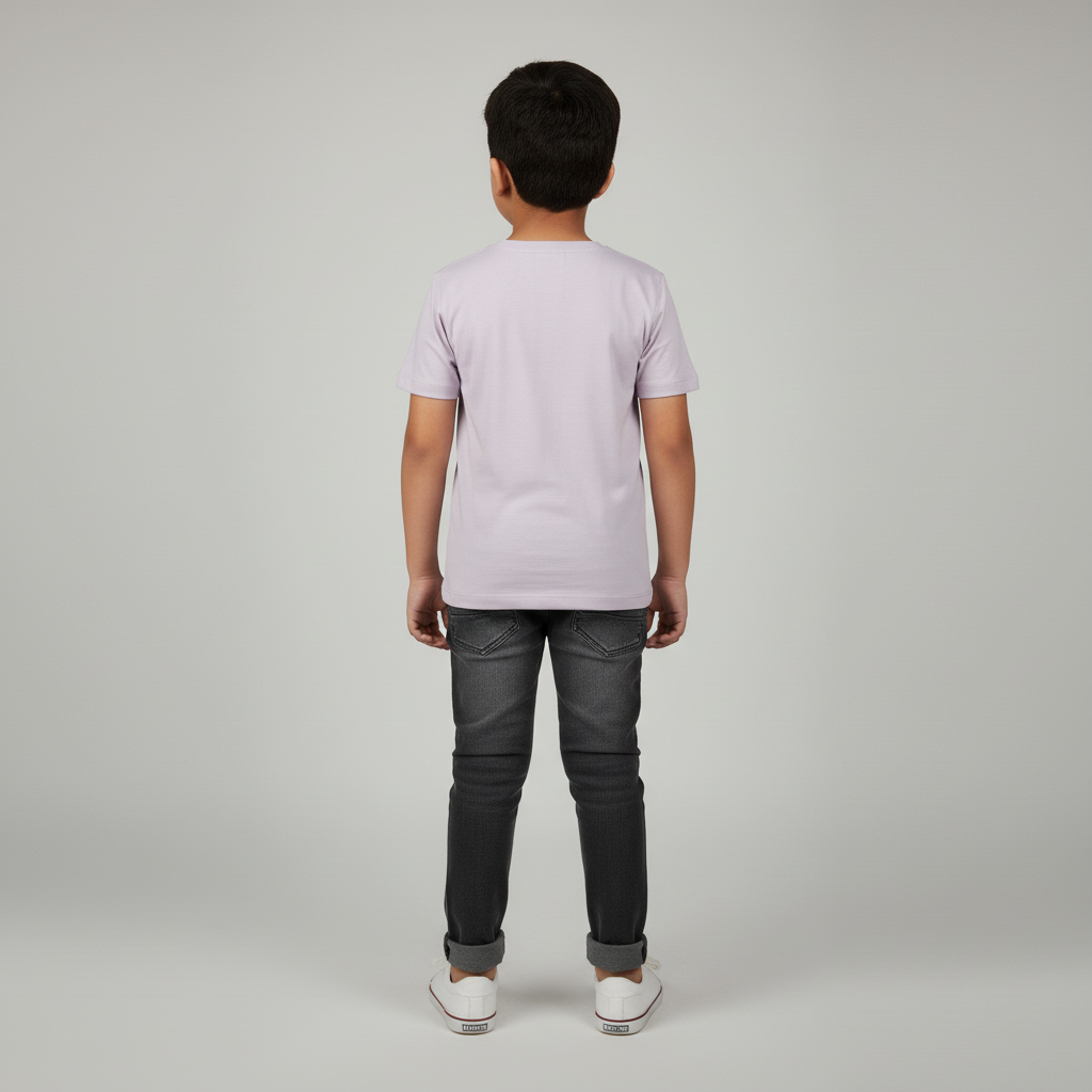 Boys Cotton Crew Neck Graphitee