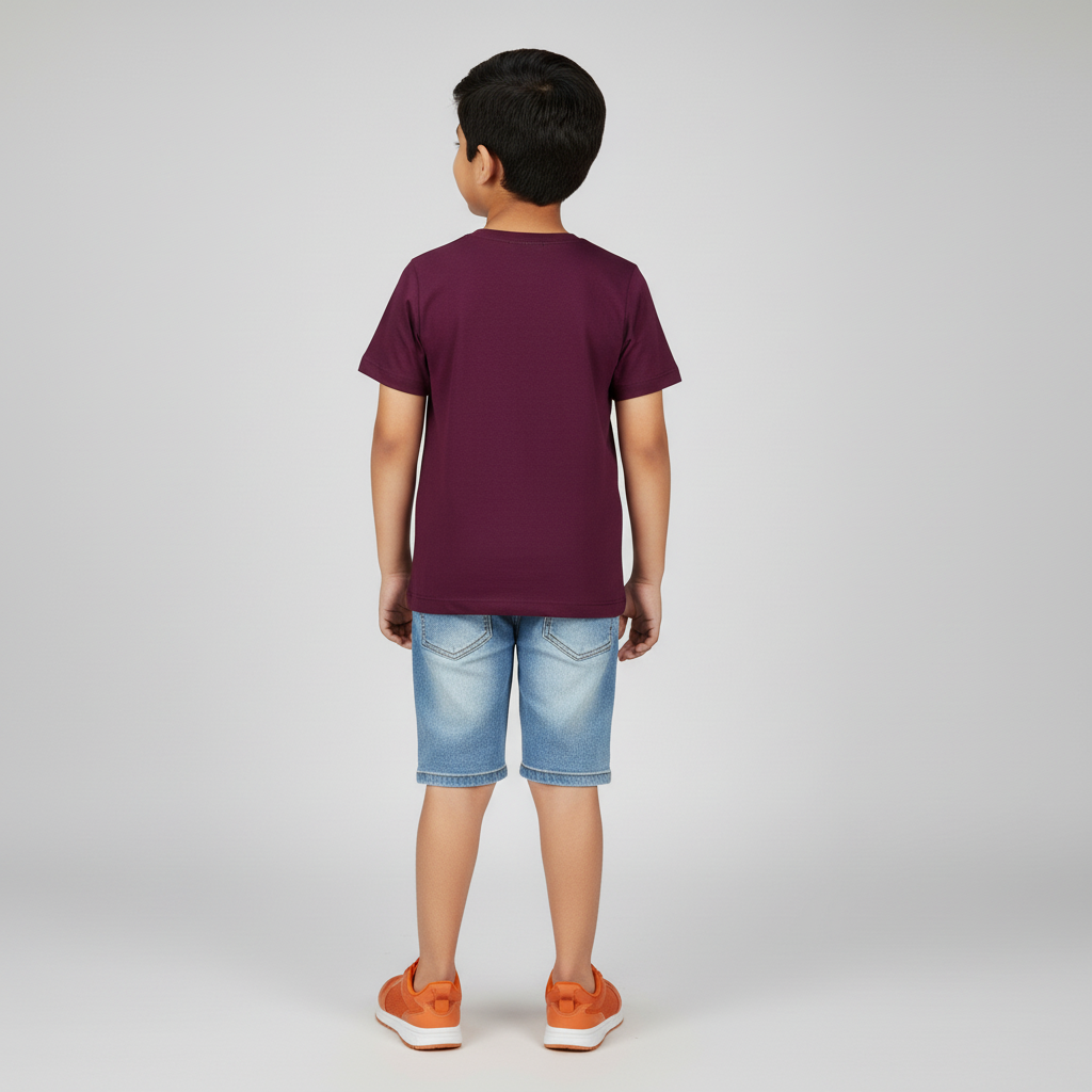 Boys Cotton Crew Neck Graphitee