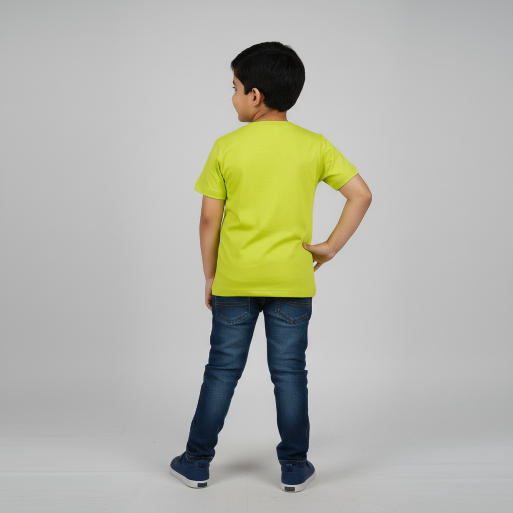 Boys Cotton Crew Neck Graphitee