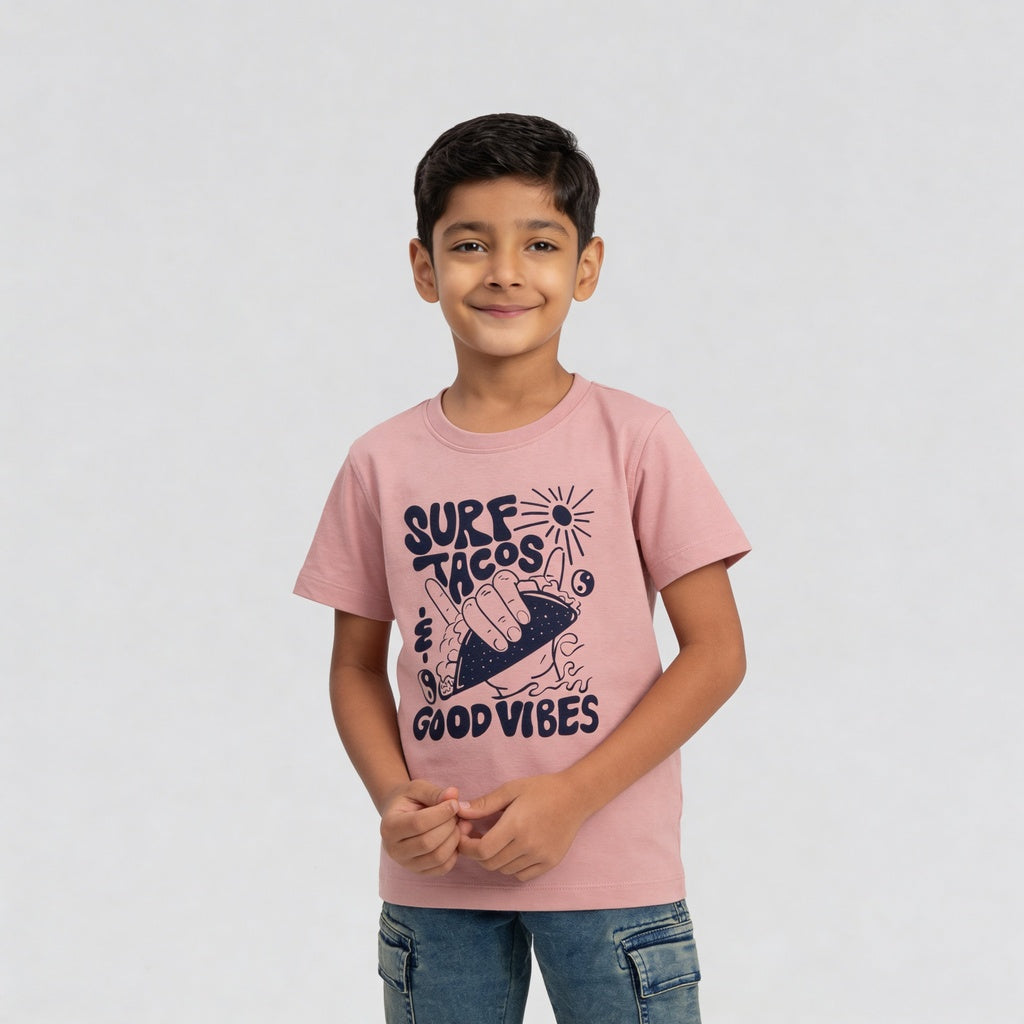 Boys Cotton Crew Neck Graphitee