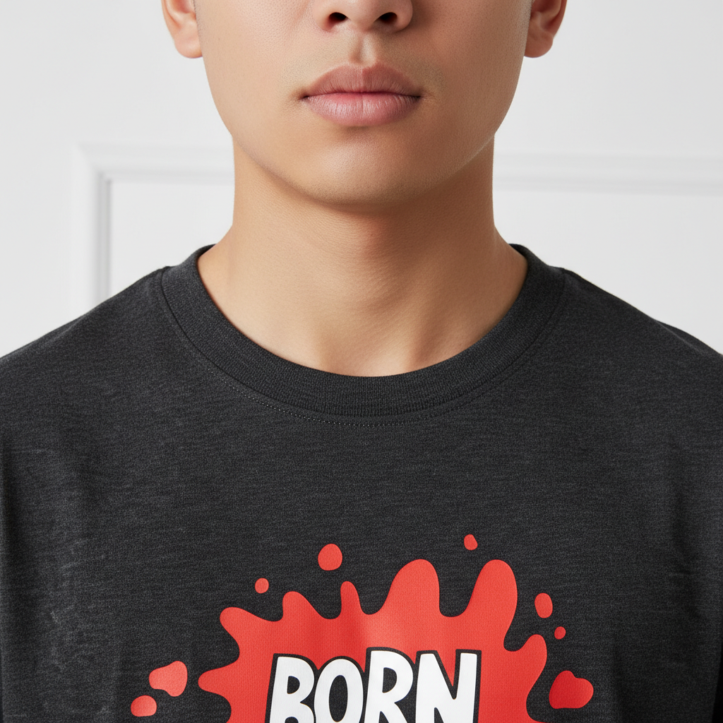 Boys Cotton Crew Neck Graphitee