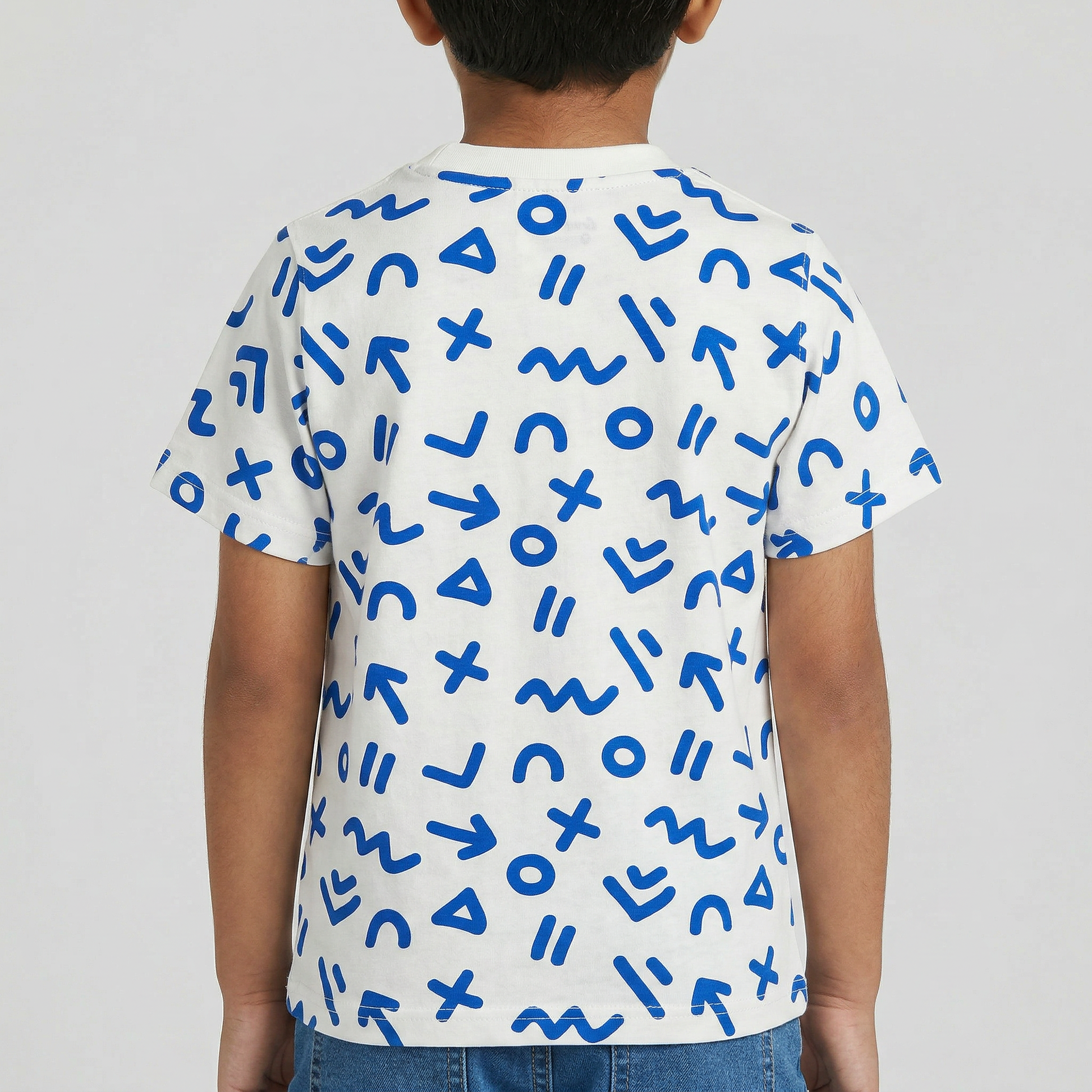 Boys Cotton Crew Neck Graphitee