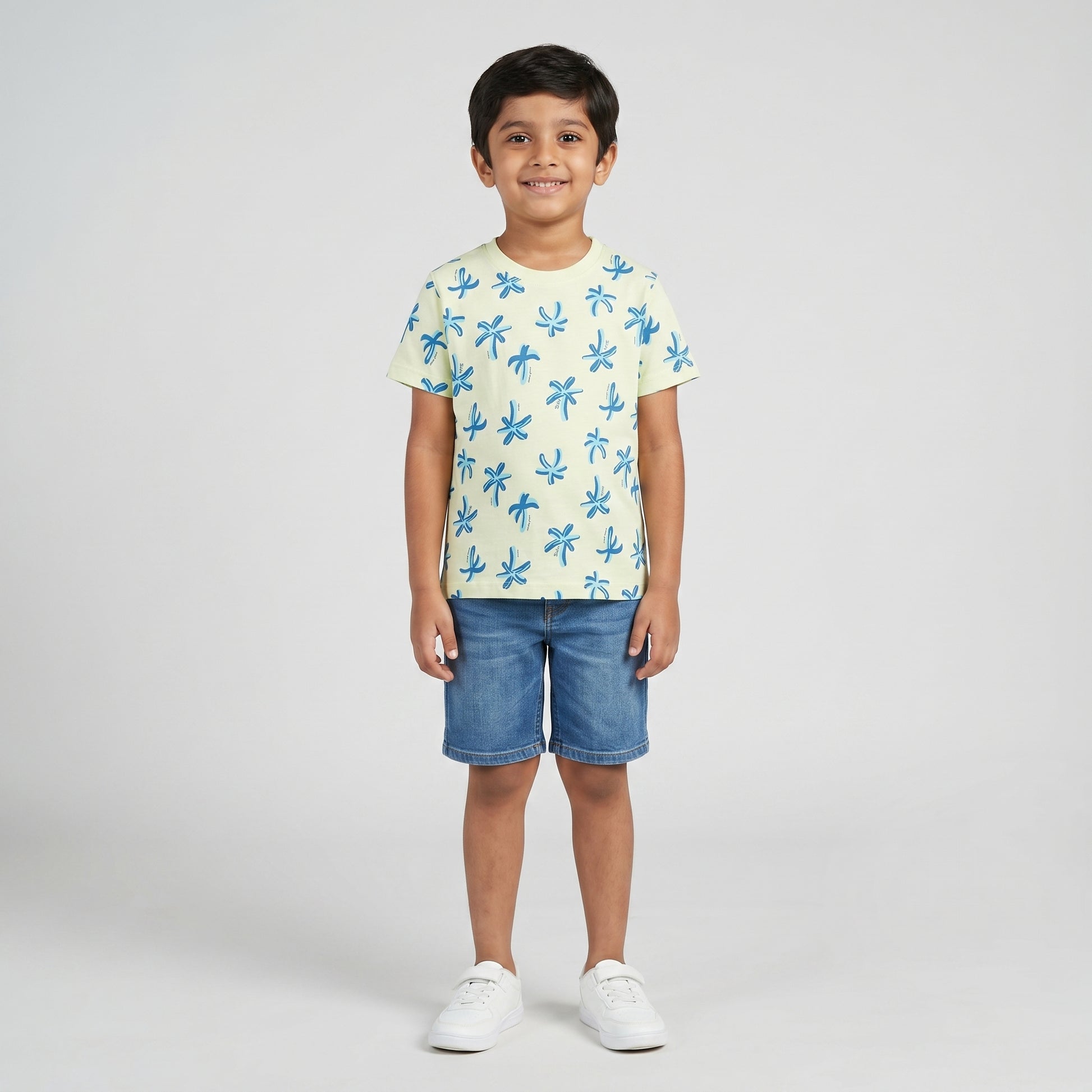 Boys Cotton Crew Neck Graphitee