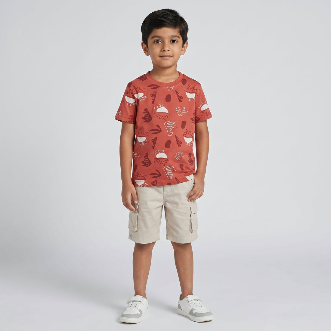 Boys Cotton Crew Neck Graphitee