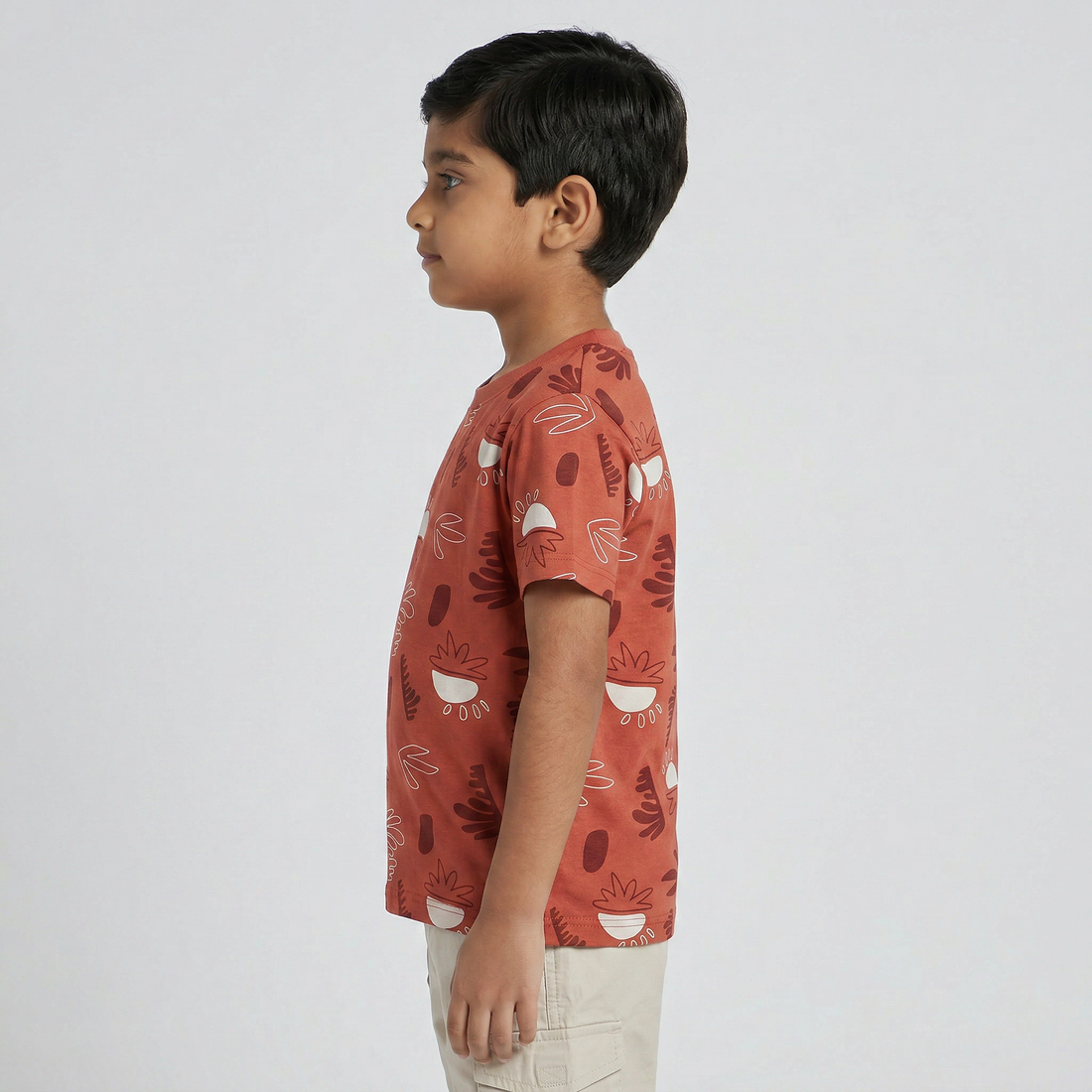 Boys Cotton Crew Neck Graphitee