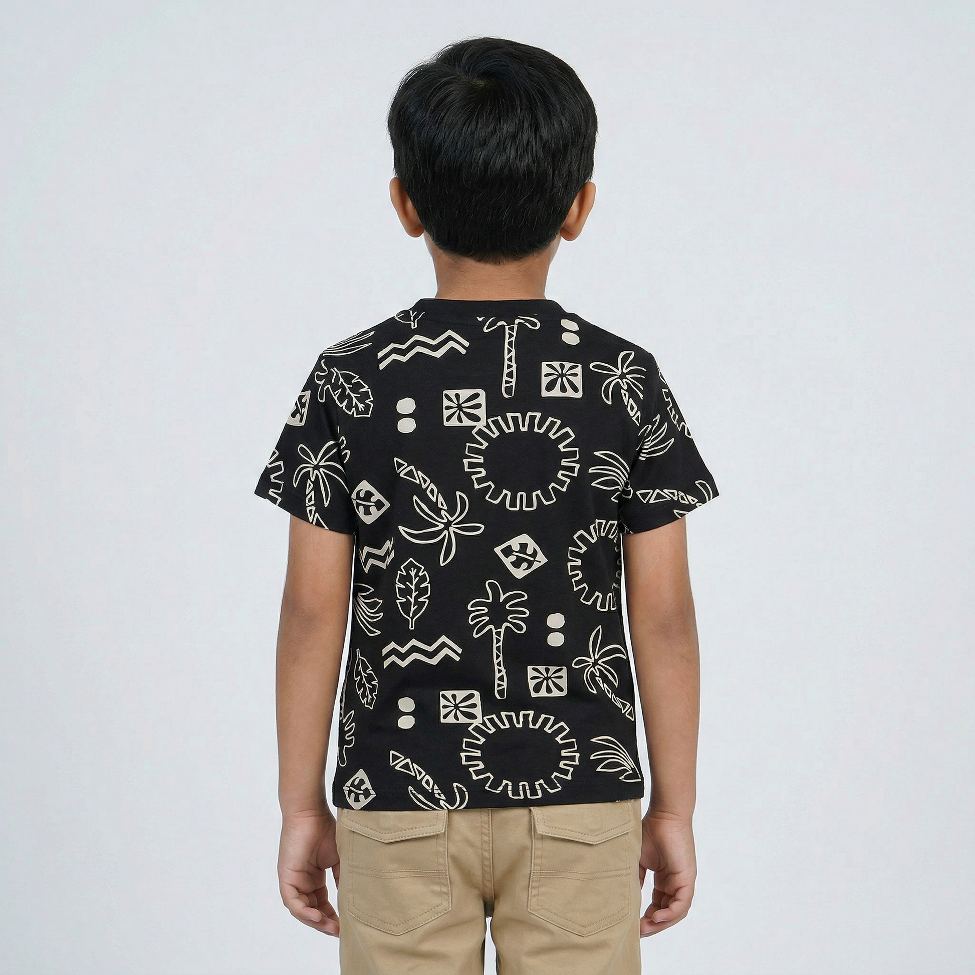Boys Cotton Crew Neck Graphitee
