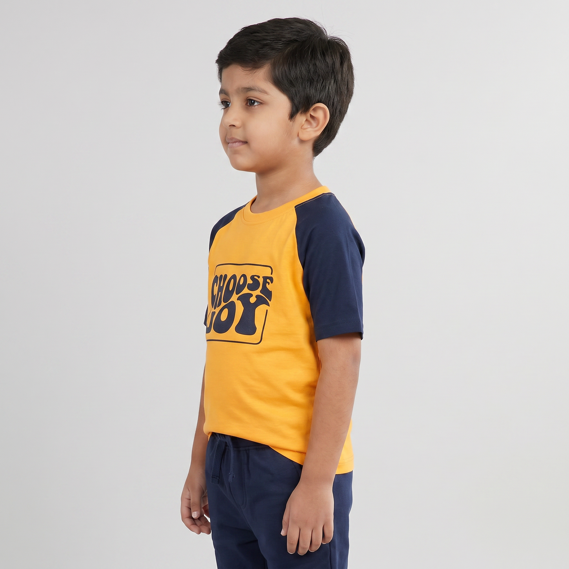 Boys Cotton Crew Neck Graphitee