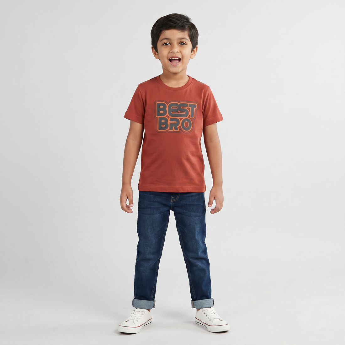Boys Cotton Crew Neck Graphitee