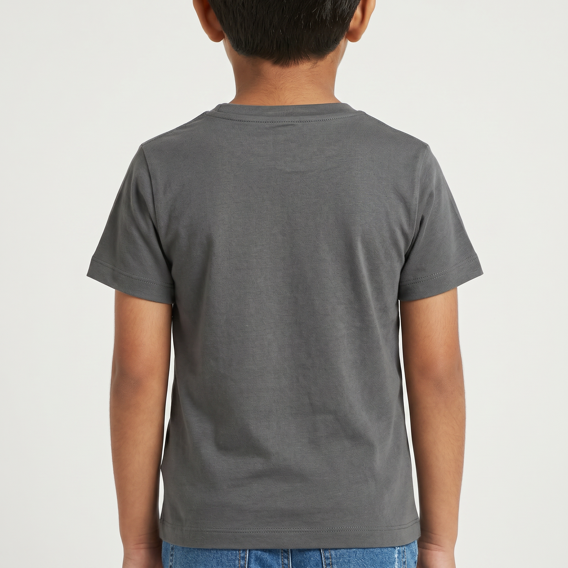 Boys Cotton Crew Neck Graphitee