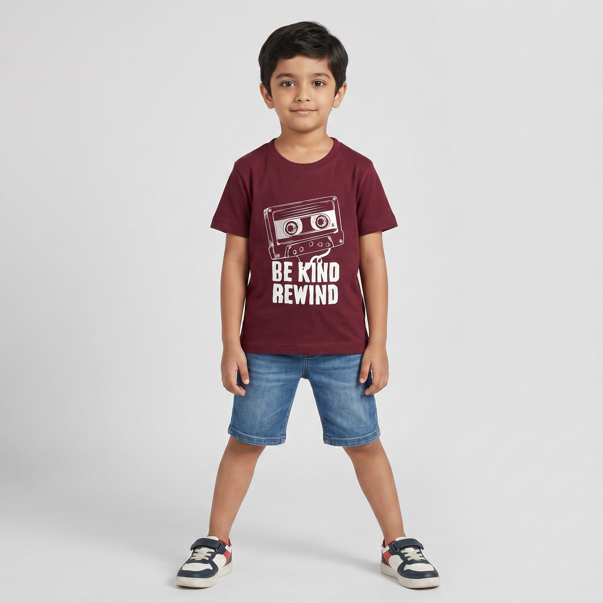 Boys Cotton Crew Neck Graphitee