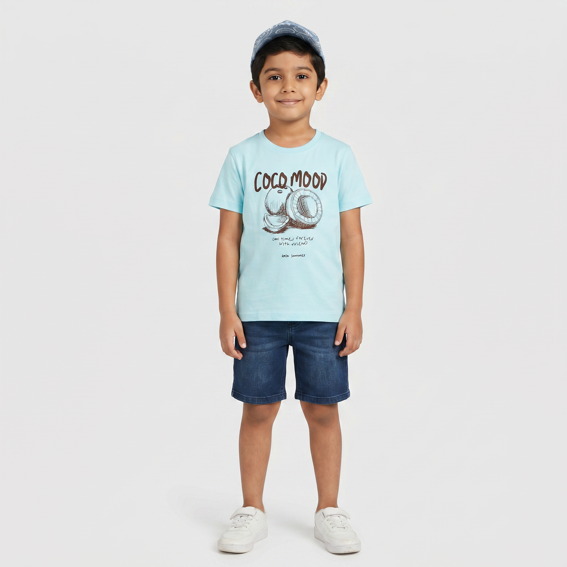 Boys Cotton Crew Neck Graphitee
