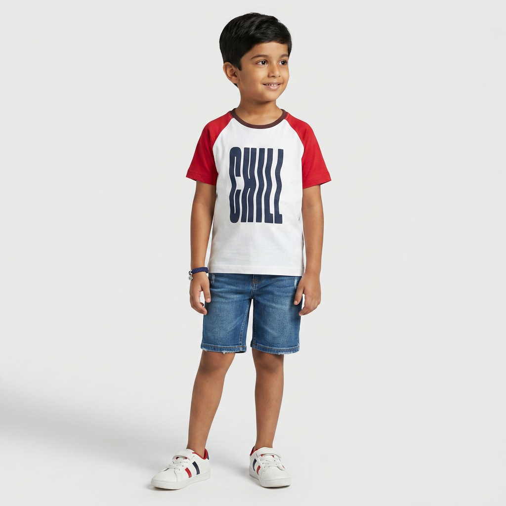 Boys Cotton Crew Neck Graphitee