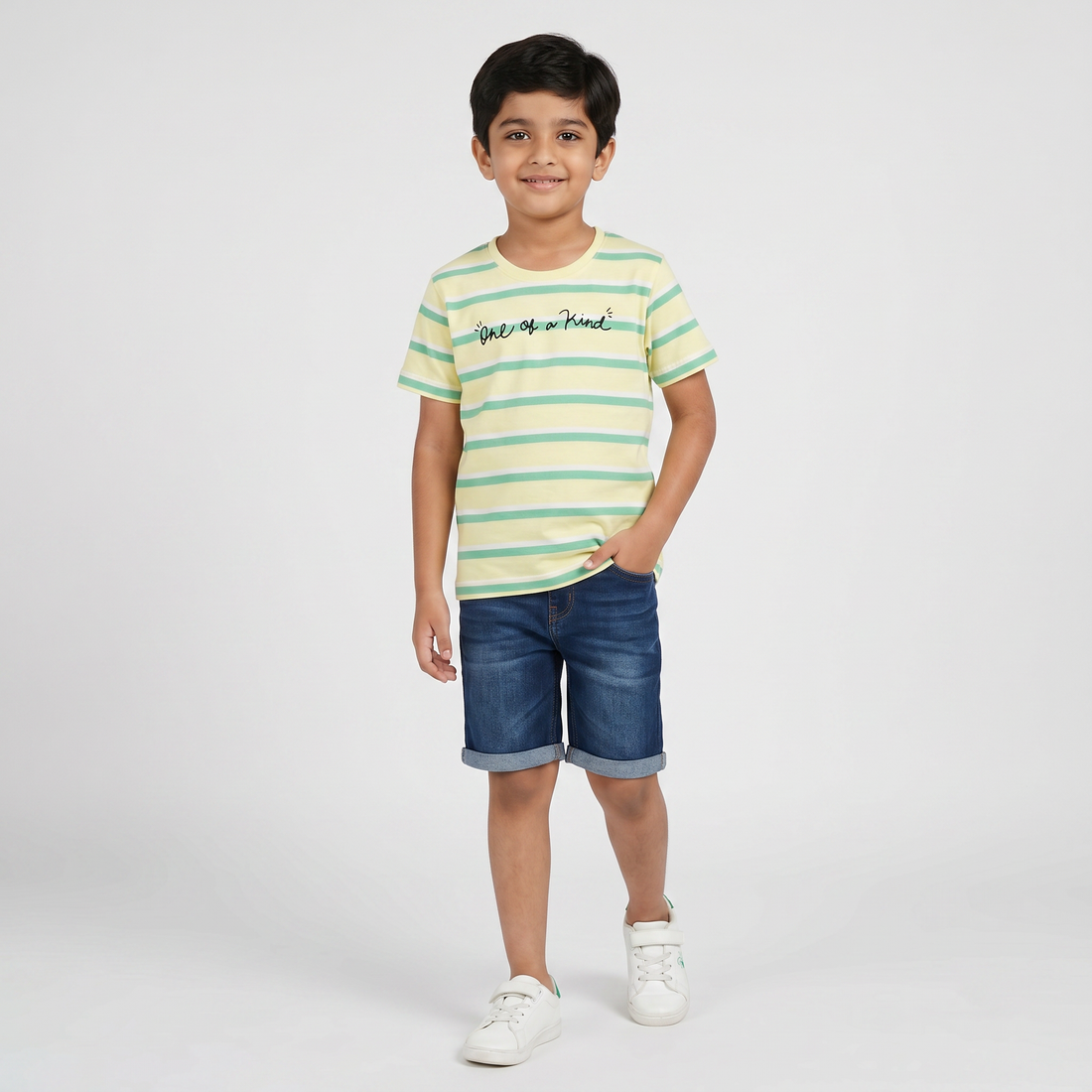 Boys Cotton Crew Neck Graphitee