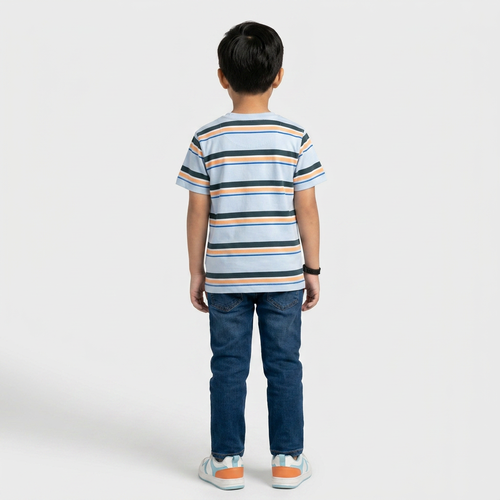 Boys Cotton Crew Neck Graphitee