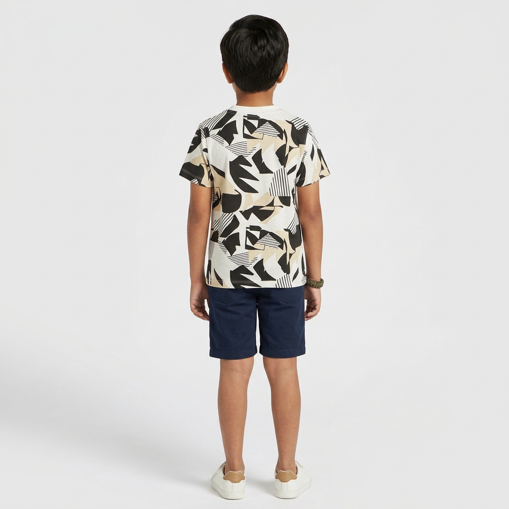 Boys Cotton Crew Neck Graphitee