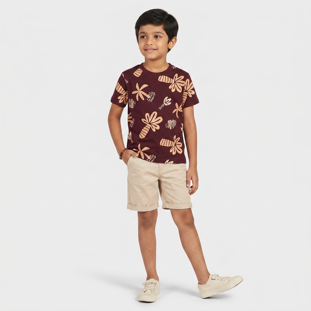 Boys Cotton Crew Neck Graphitee