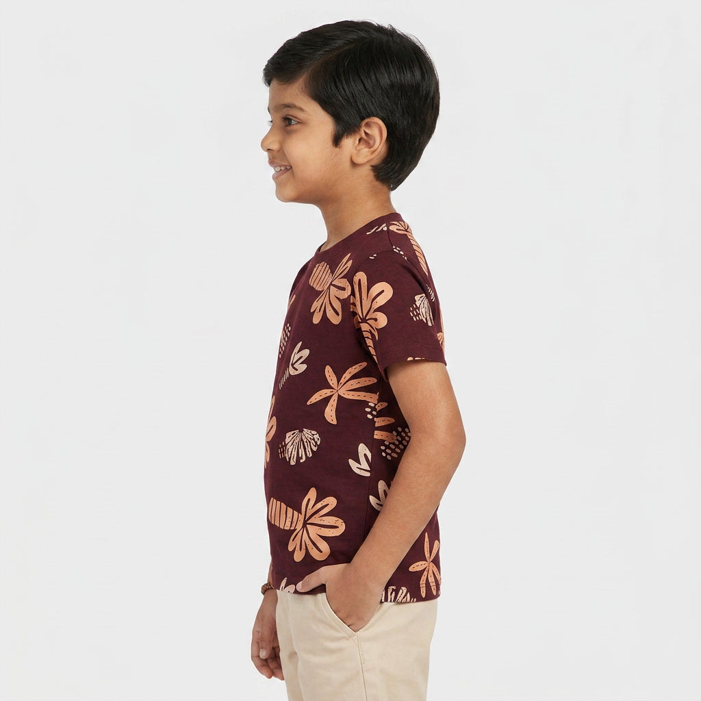 Boys Cotton Crew Neck Graphitee