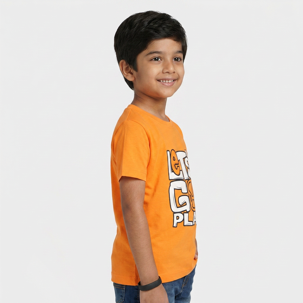 Boys Cotton Crew Neck Graphitee
