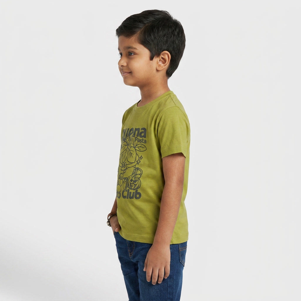 Boys Cotton Crew Neck Graphitee