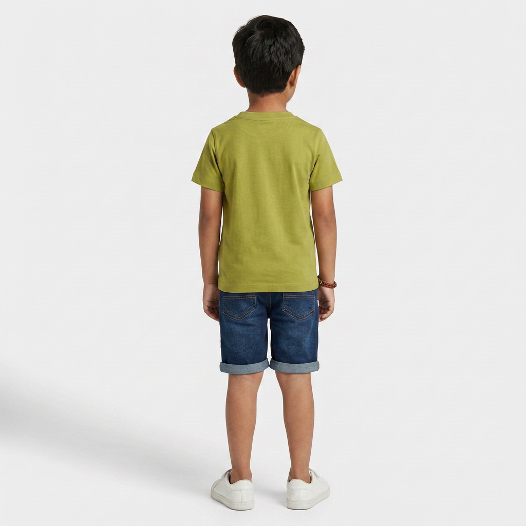 Boys Cotton Crew Neck Graphitee