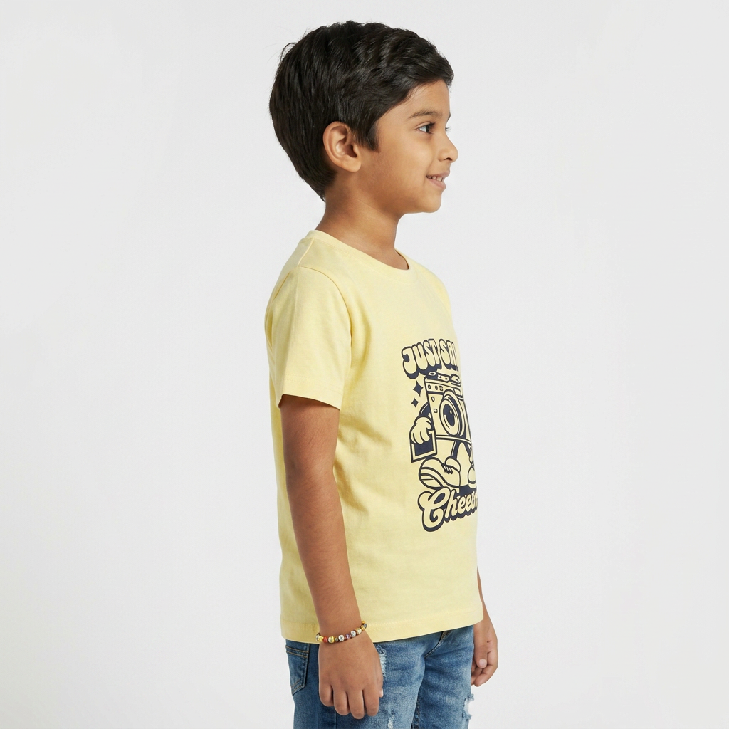 Boys Cotton Crew Neck Graphitee