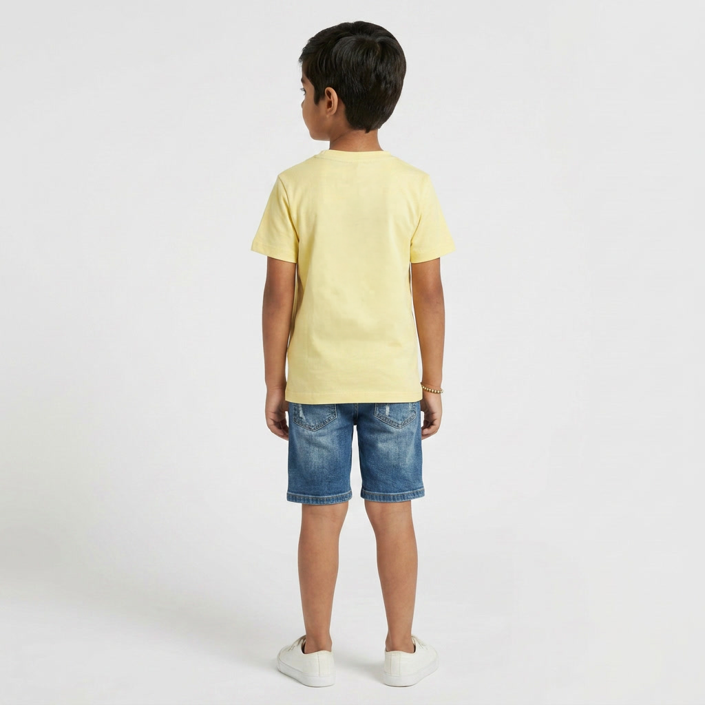 Boys Cotton Crew Neck Graphitee