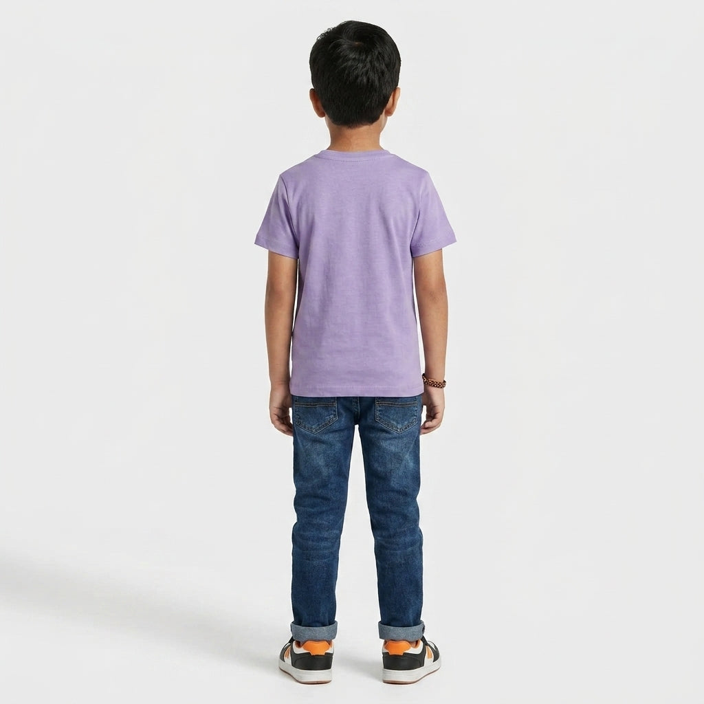 Boys Cotton Crew Neck Graphitee