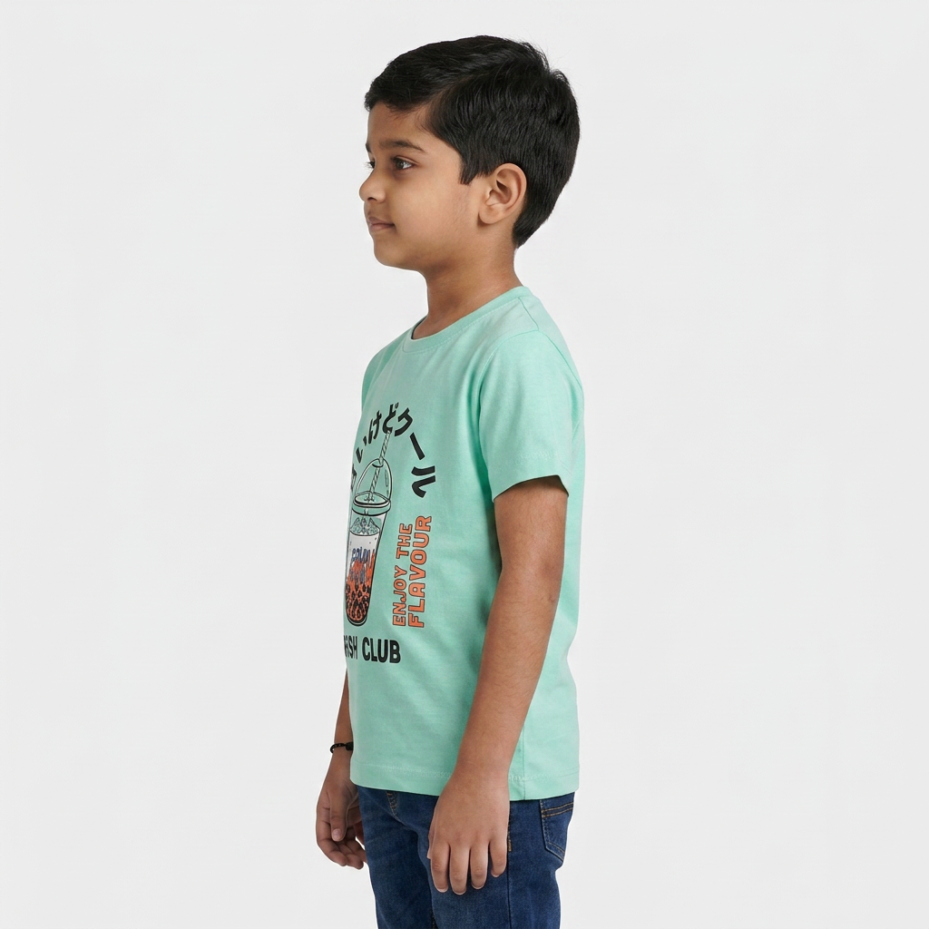 Boys Cotton Crew Neck Graphitee