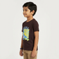 Boys Cotton Crew Neck Graphitee