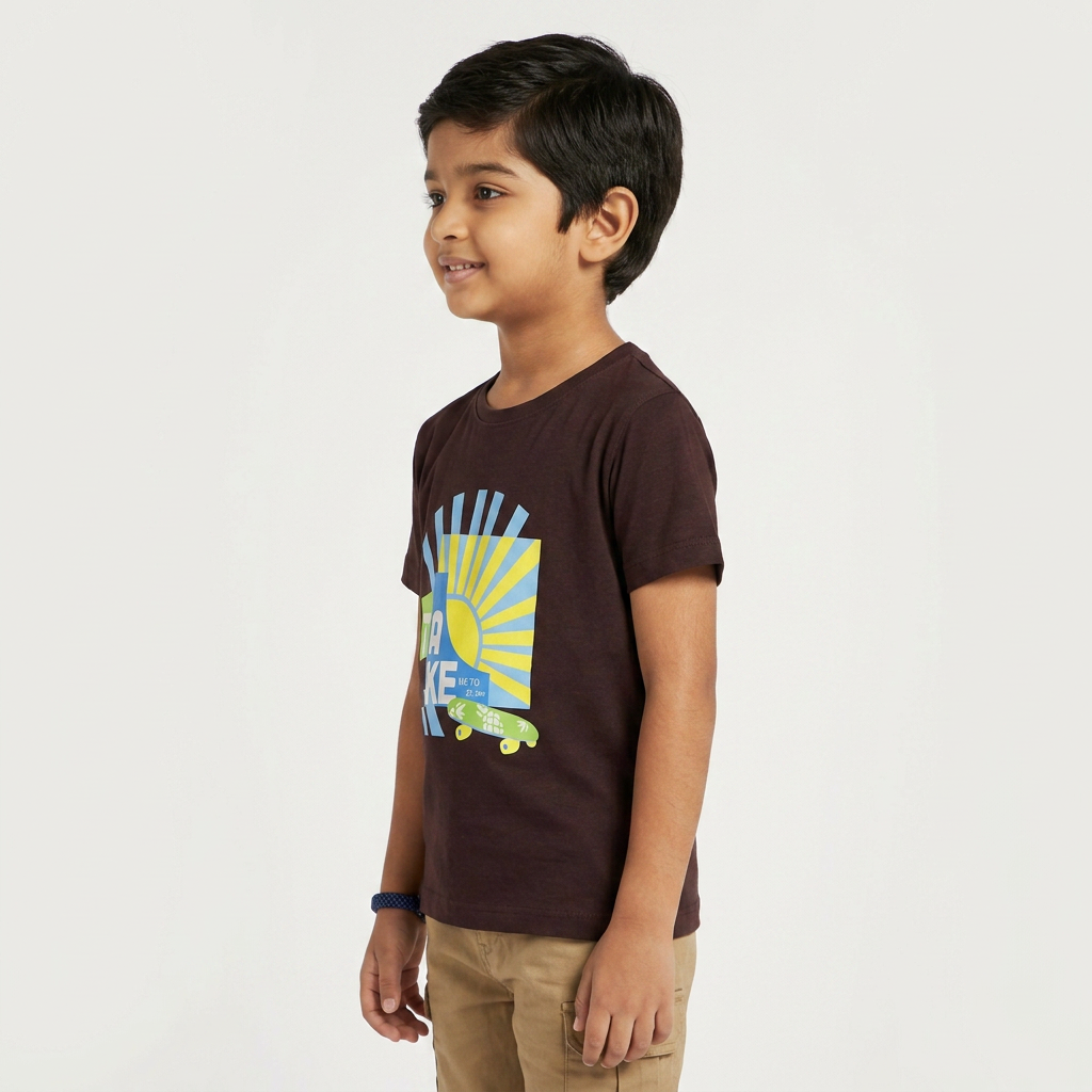 Boys Cotton Crew Neck Graphitee