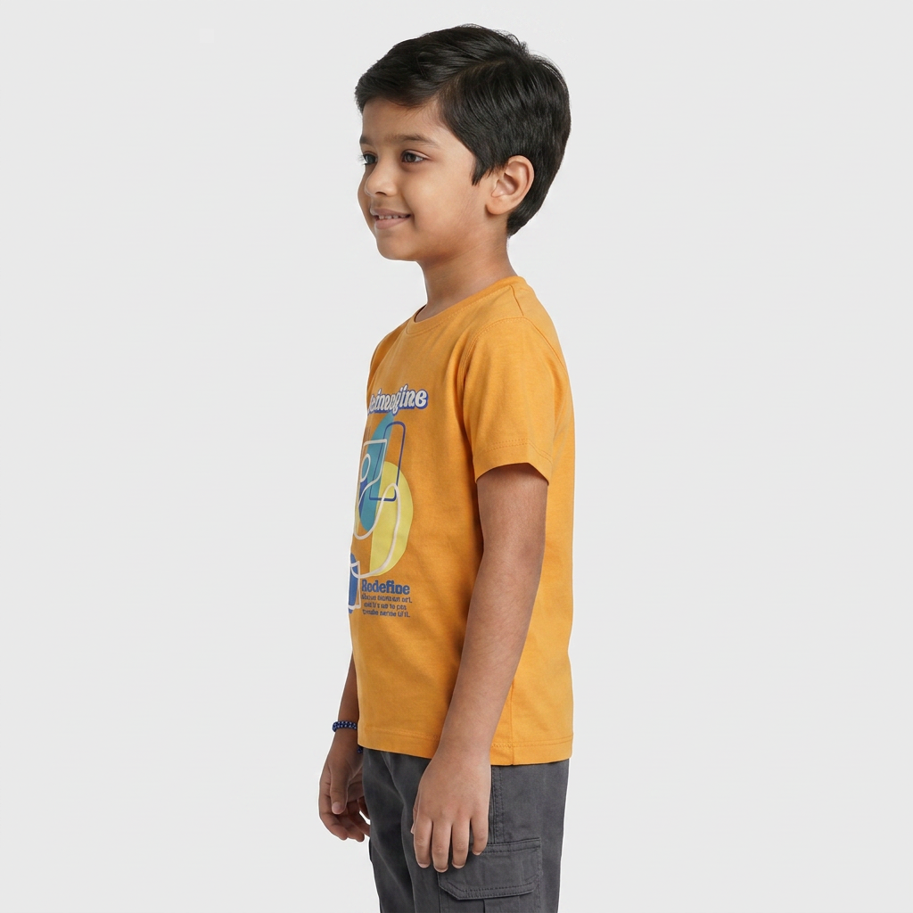 Boys Cotton Crew Neck Graphitee