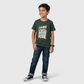 Boys Cotton Crew Neck Graphitee