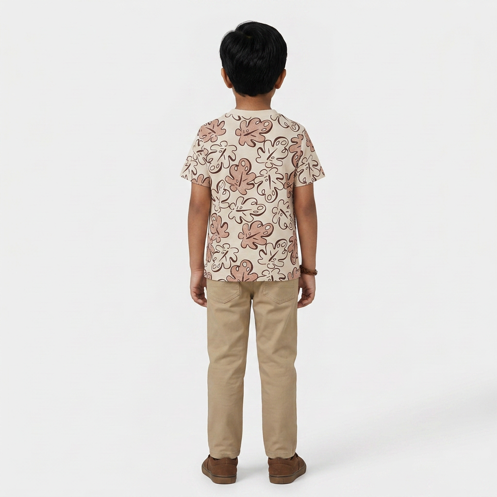 Boys Cotton Crew Neck Graphitee