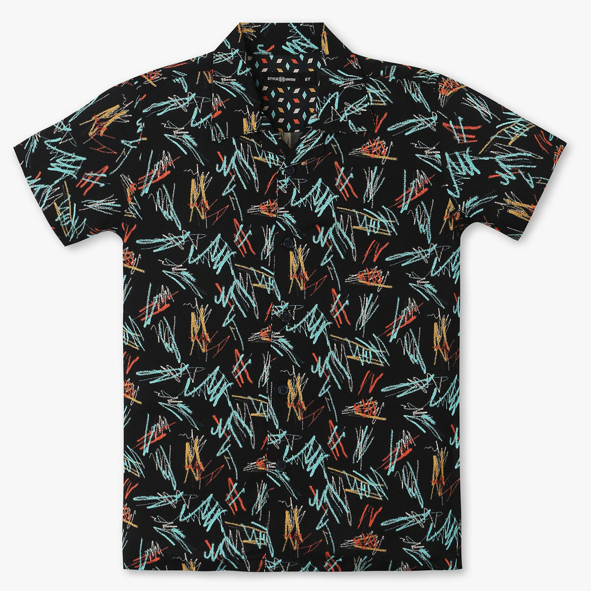 Boys Regular Fit Printed Cuban Shirt