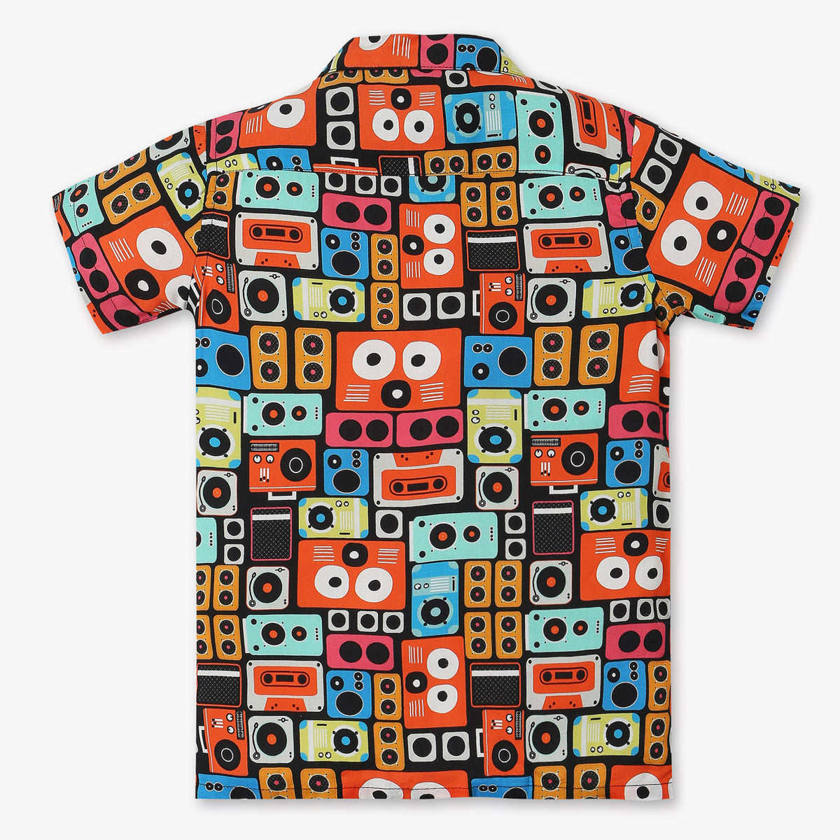 Boys Regular Fit Printed Cuban Shirt