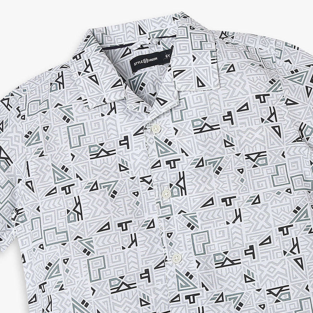 Boys Relaxed Fit Printed Shirt